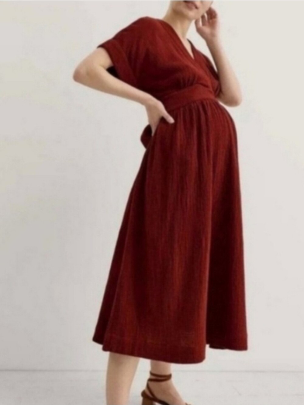 Hatch the Carolina dress in brick red, 0 ( xsmall )